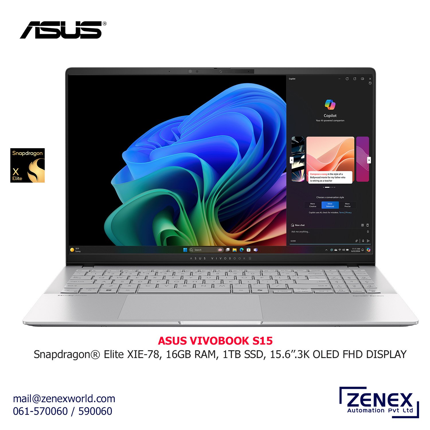 Zenex-Asus-Vivobook-S15-SnapDragon_1 ASUS VIVOBOOK S15 Snapdragon X Elite (S5507QA) - Image 1