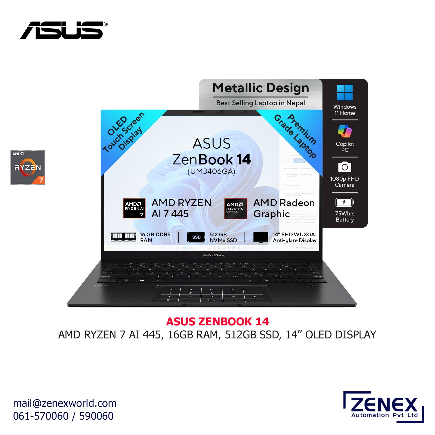 Zenex-Asus-Zenbook-14-Ryzen-AI-7_1 ASUS ZENBOOK 14 RYZEN AI 7 - Image 1