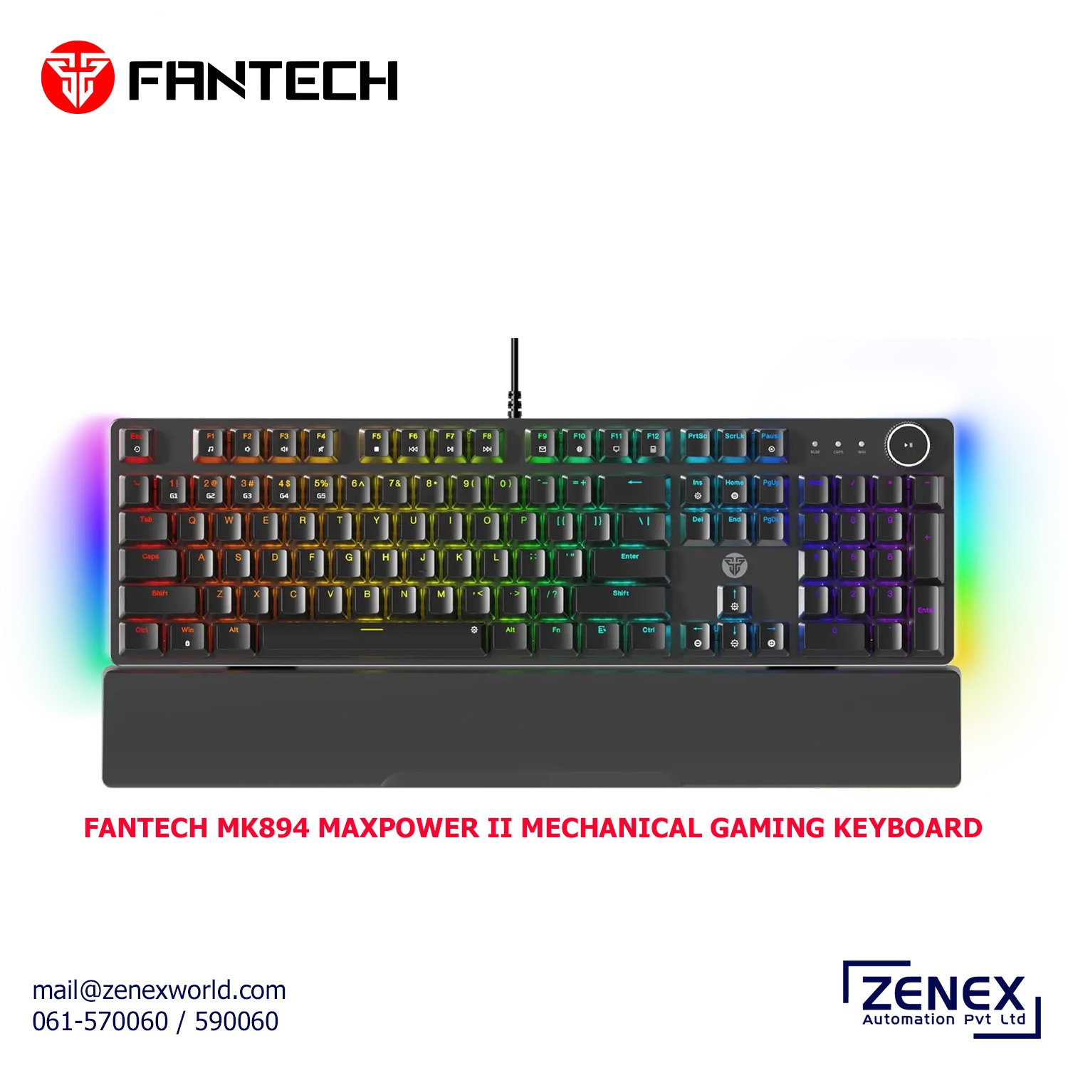 Zenex-Fantech-MK894-Maxpower-II-Mechanical-Gaming-Keyboard_1 FANTECH MK894 MAXPOWER II MECHANICAL GAMING KEYBOARD - Image 1