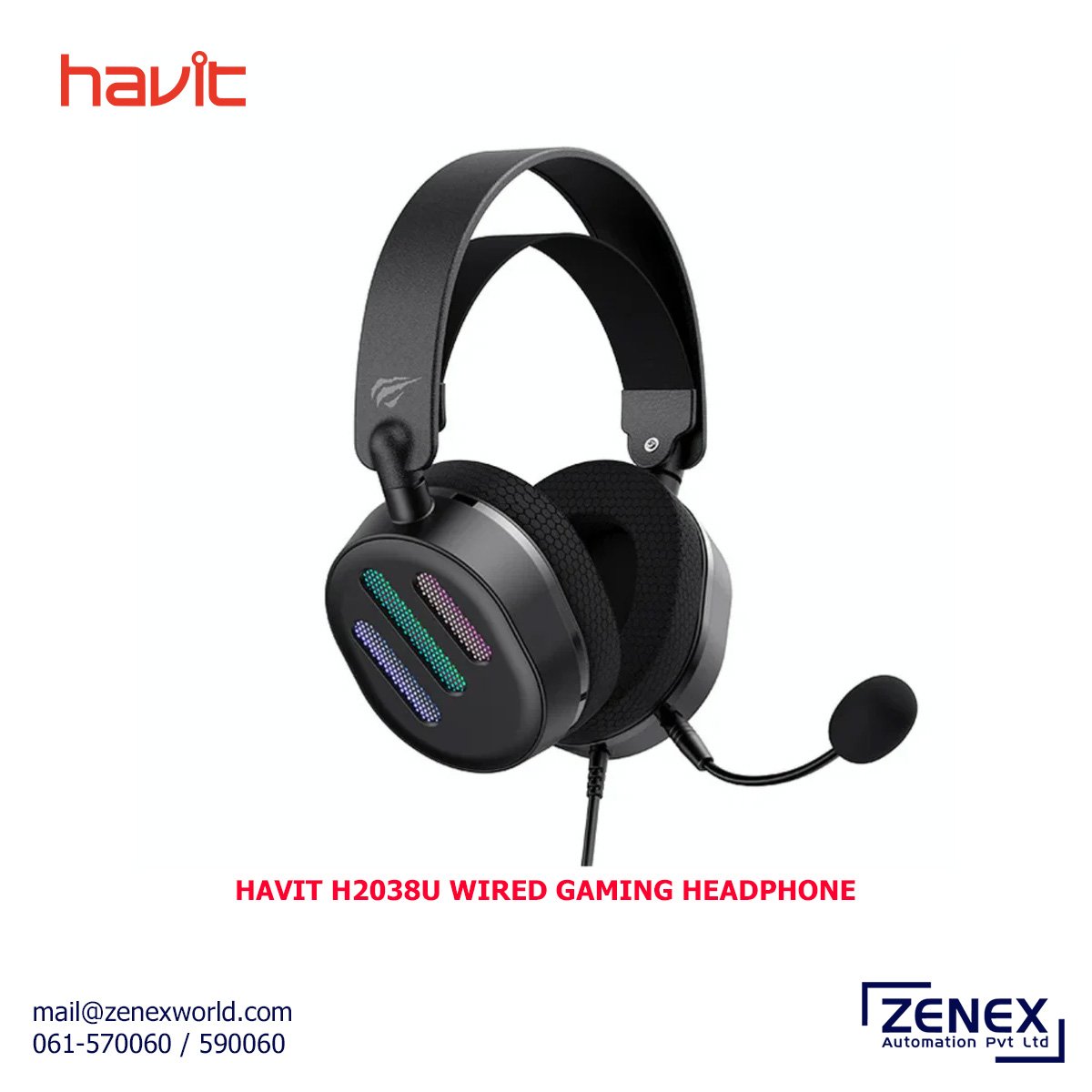 Zenex-Havit-H2038U-Wired-Gaming-Headphone_1 HAVIT H2038U WIRED GAMING HEADPHONE - Image 1