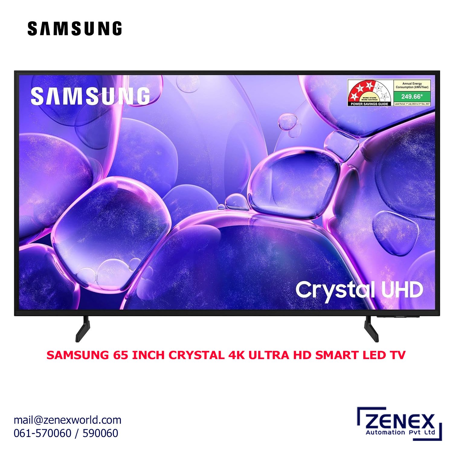 Zenex-Samsung-65-Inch-Crystal-4k-Ultra-Hd-Smart-LED-TV_1 SAMSUNG 65 INCH CRYSTAL 4K ULTRA HD SMART LED TV - Image 1