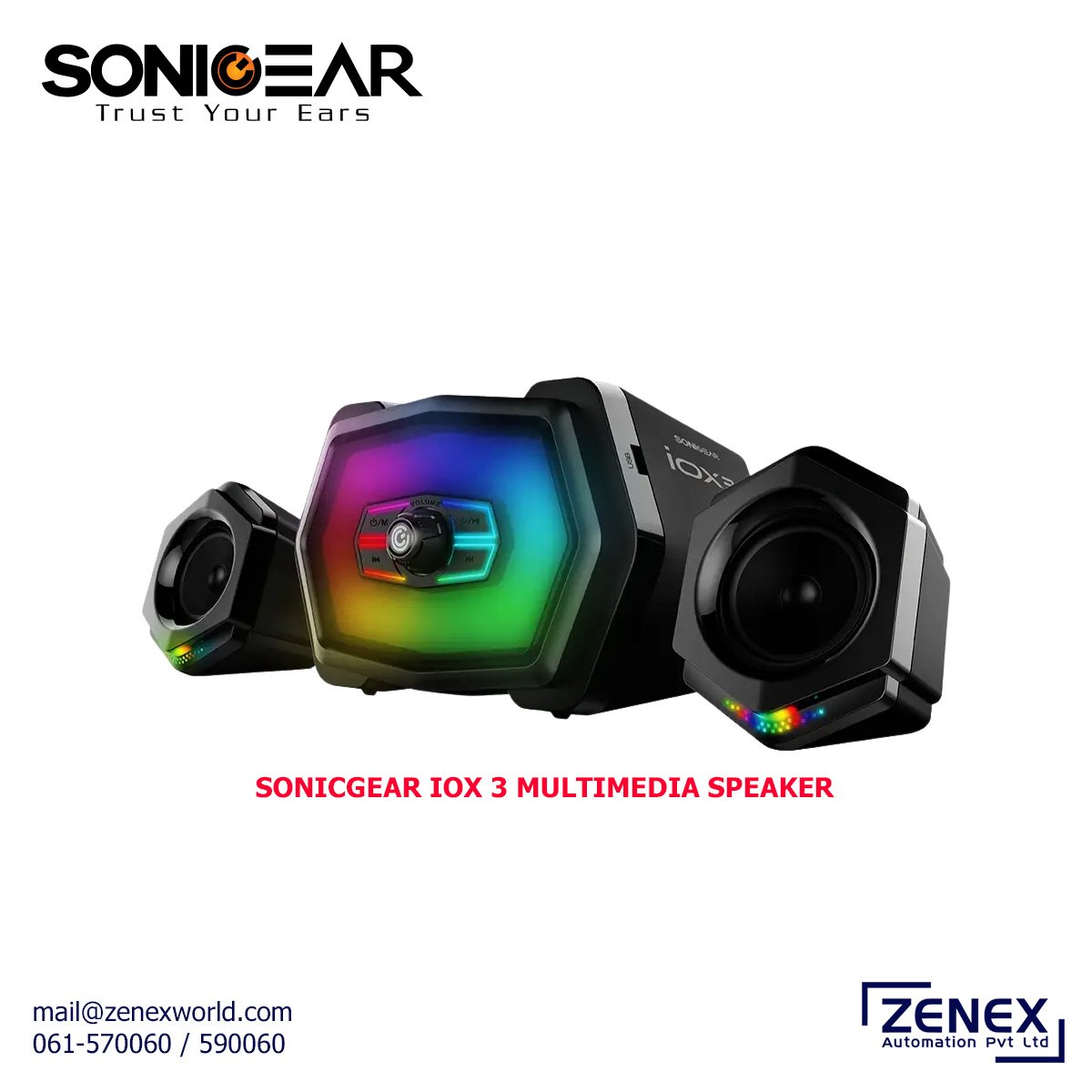 Zenex-Sonicgear-IOX3-Bluetooth-Speaker_1 SONICGEAR IOX-3 STEREO BLUETOOTH SPEAKER - Image 1
