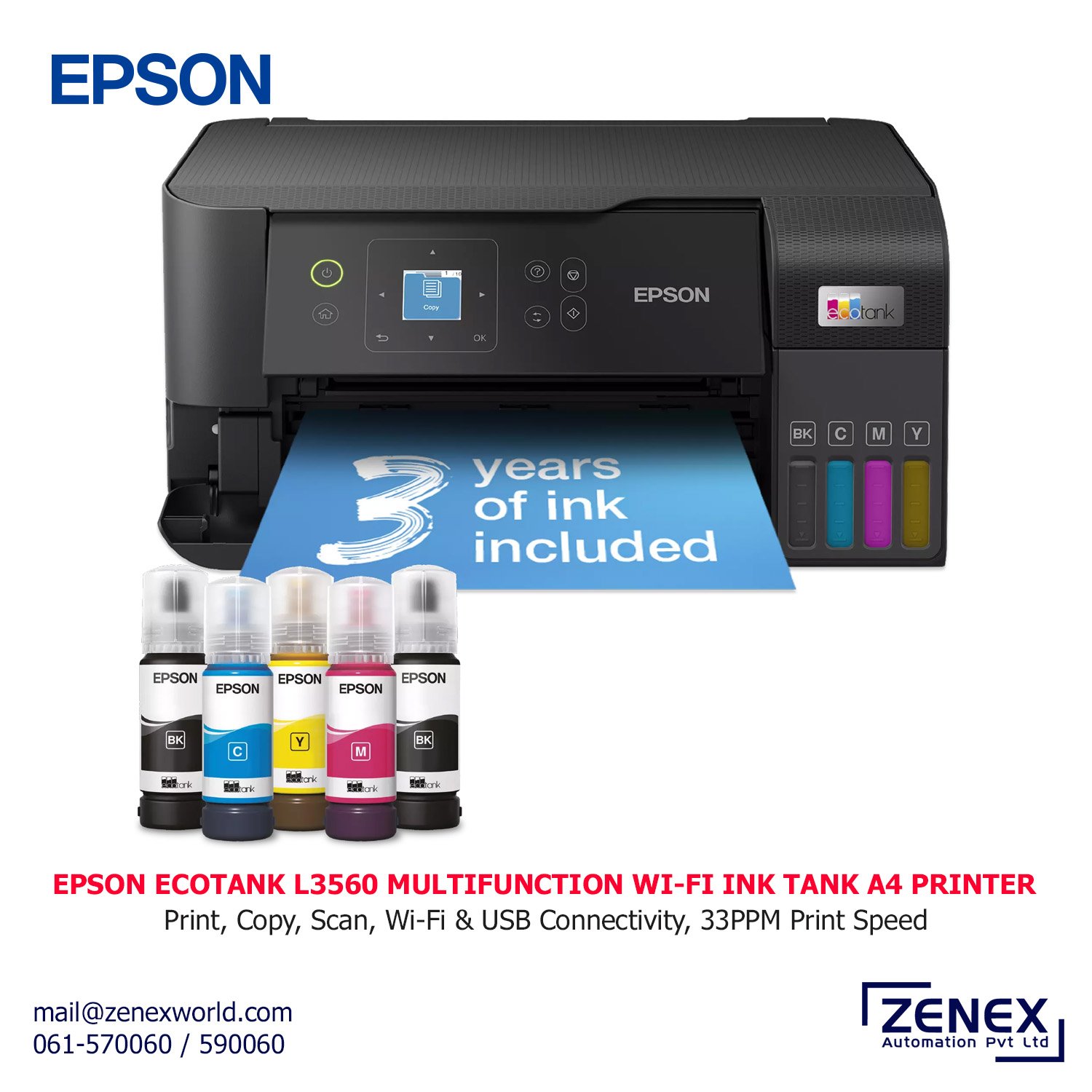 Zenex-Epson-Ecotank-L3560-Multifunction-Wi-fi-Ink-Tank-A4-Printer_1 EPSON ECOTANK L3560 MULTIFUNCTION WI-FI INK TANK A4 PRINTER - Image 1