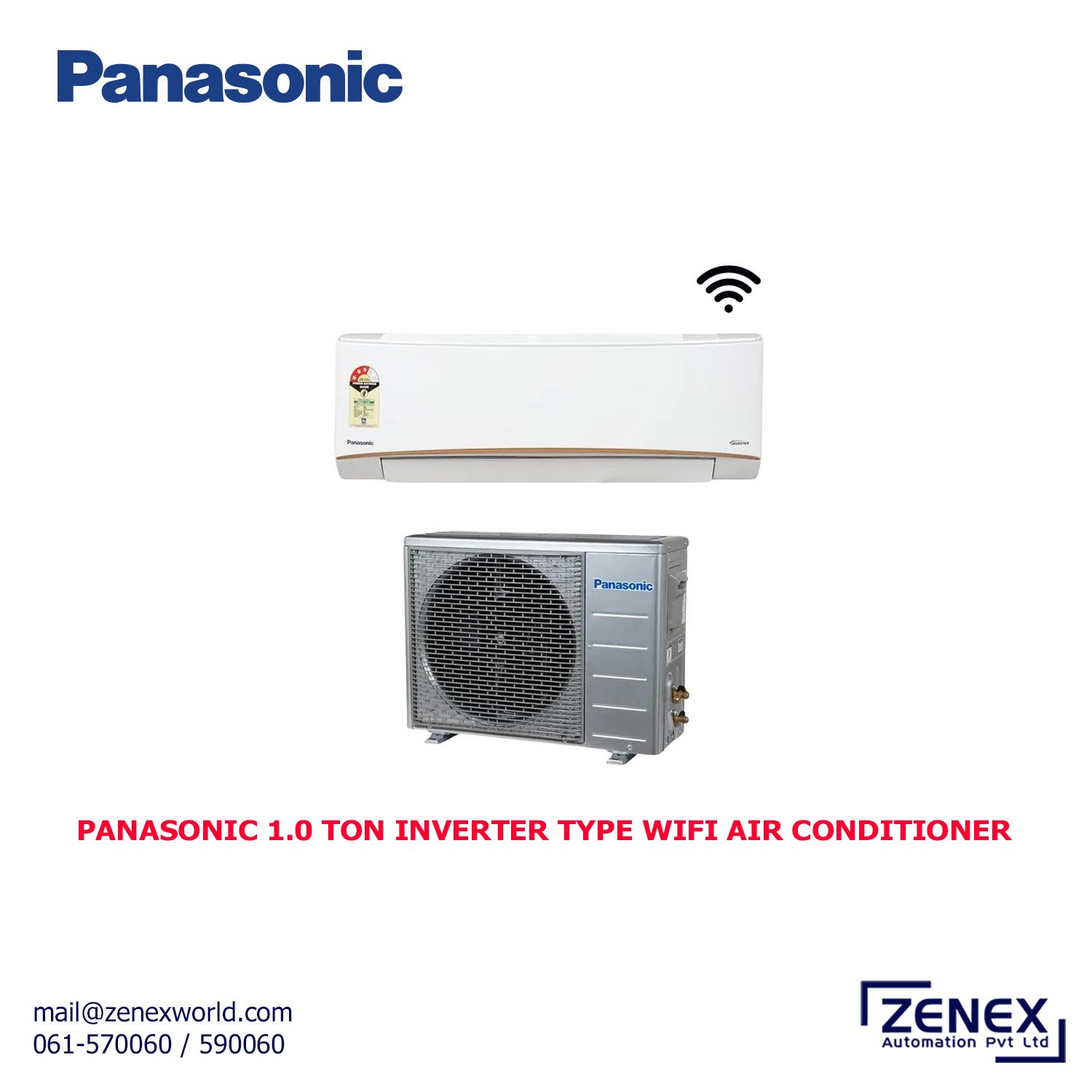 Zenex-Panasonic-1.0-Ton-Inverter-Wifi-Air-Conditioner_1 PANASONIC 1.0 TON INVERTER TYPE WIFI AIR CONDITIONER (CS/CU-KZ12ZKYW-8) - Image 1