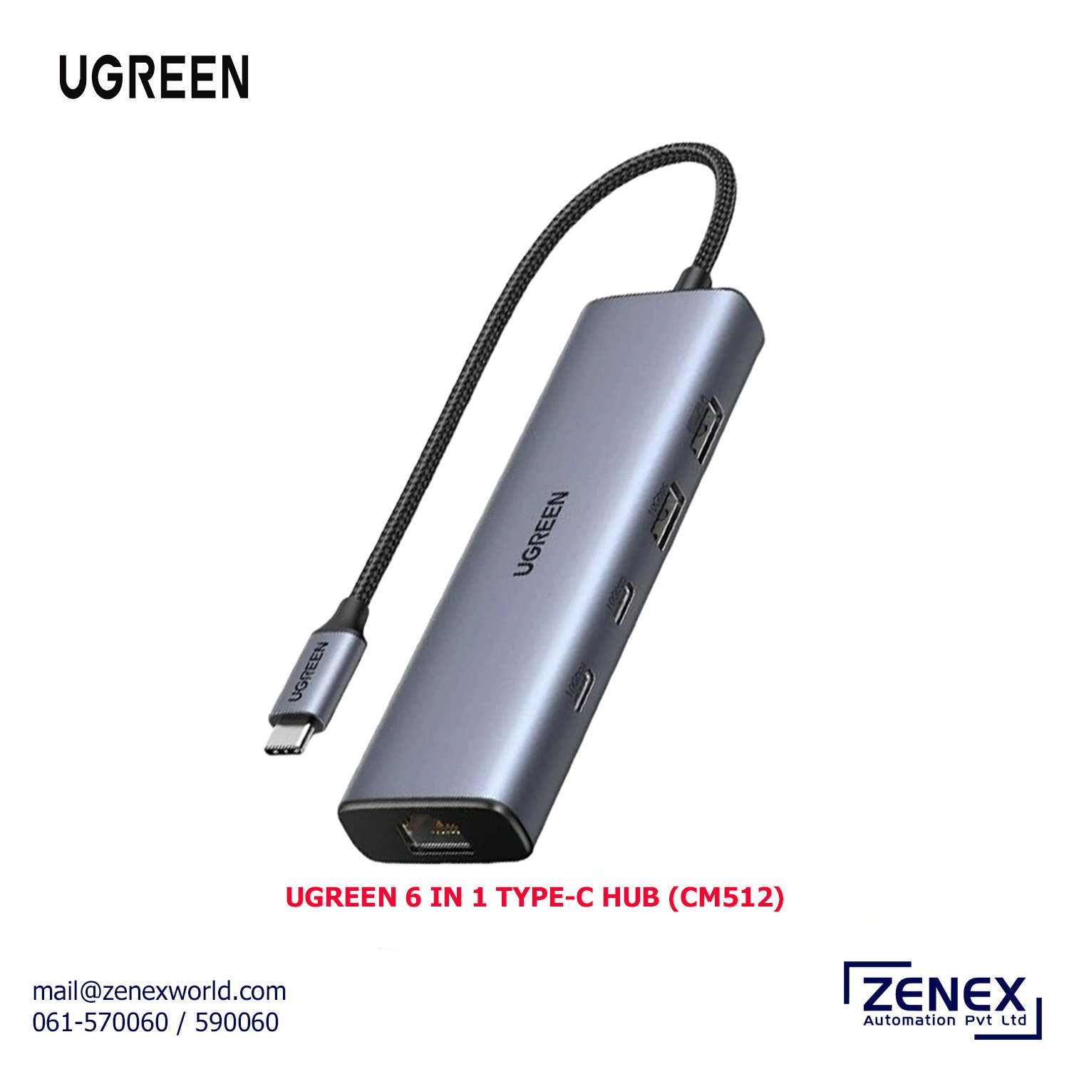 Zenex-Ugreen-6-In-1-Type-C-Hub_1 UGREEN 6 IN 1 TYPE-C HUB (CM512) - Image 1