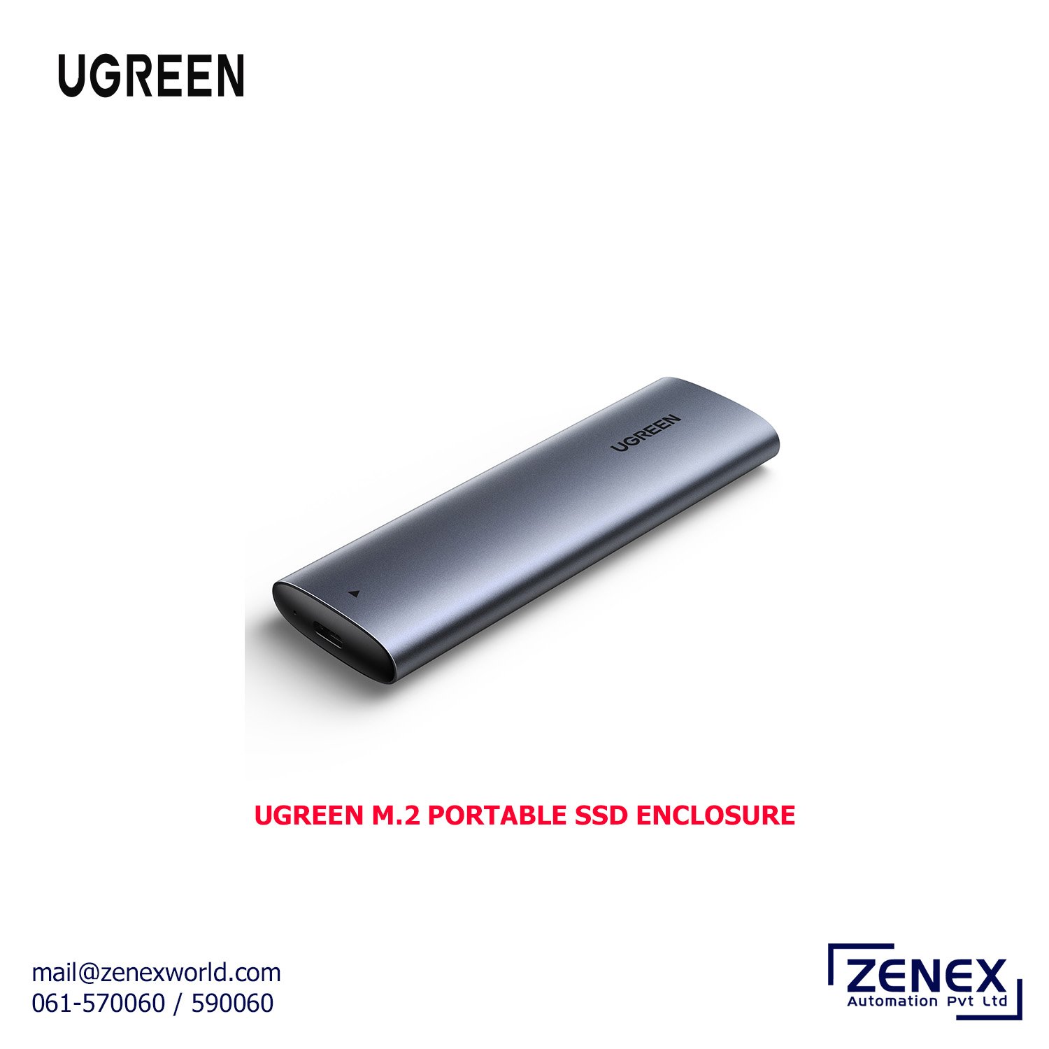 Zenex-Ugreen-M.2-Portable-SSD-Enclosure_1 UGREEN M.2 PORTABLE SSD ENCLOSURE - Image 1