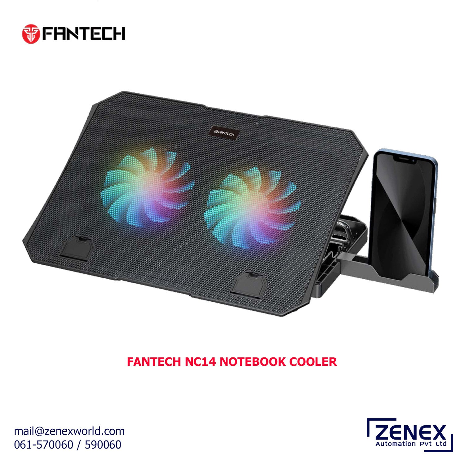 Zenex-Fantech-NC14-Notebook-Cooler_1 FANTECH NC14 NOTEBOOK COOLER - Image 1