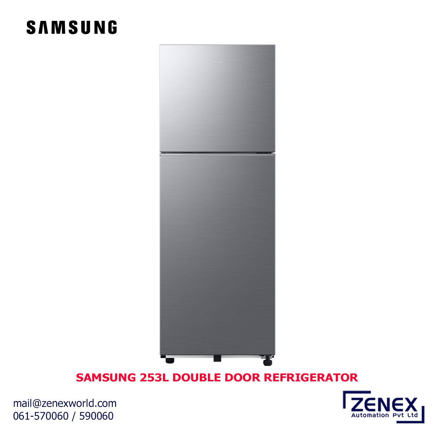 Zenex-Samsung-253L-Double-Door-Refrigerator-1 SAMSUNG 253L DOUBLE DOOR REFRIGERATOR (RT40H28WNPIM) - Image 1