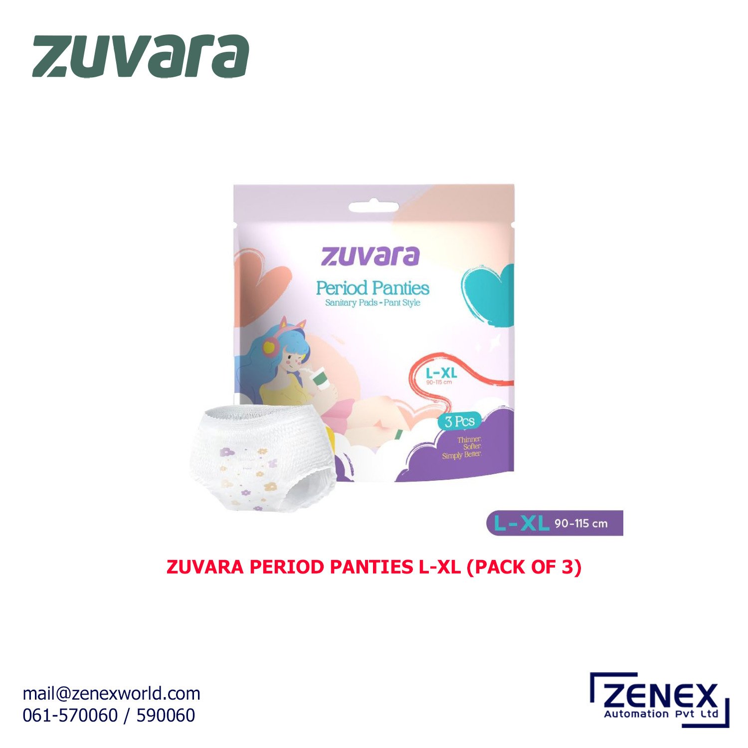 Zenex-Zuvara-Period-Panties-L-XL(Pack Of 3)_1 ZUVARA PERIOD PANTIES M-L (PACK OF 3) - Image 1