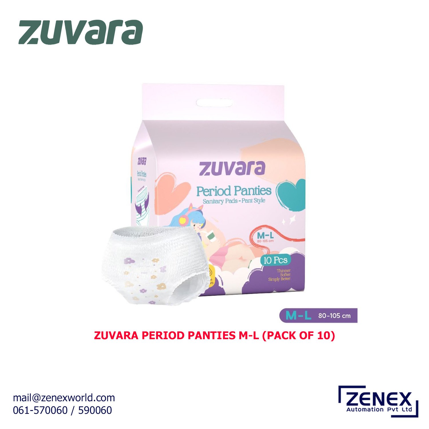 Zenex-Zuvara-Period-Panties-M-L(Pack Of 10)_1 ZUVARA PERIOD PANTIES M-L (PACK OF 10) - Image 1