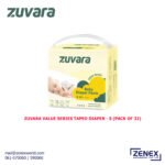 ZUVARA VALUE SERIES TAPED DIAPER - S (PACK OF 32)